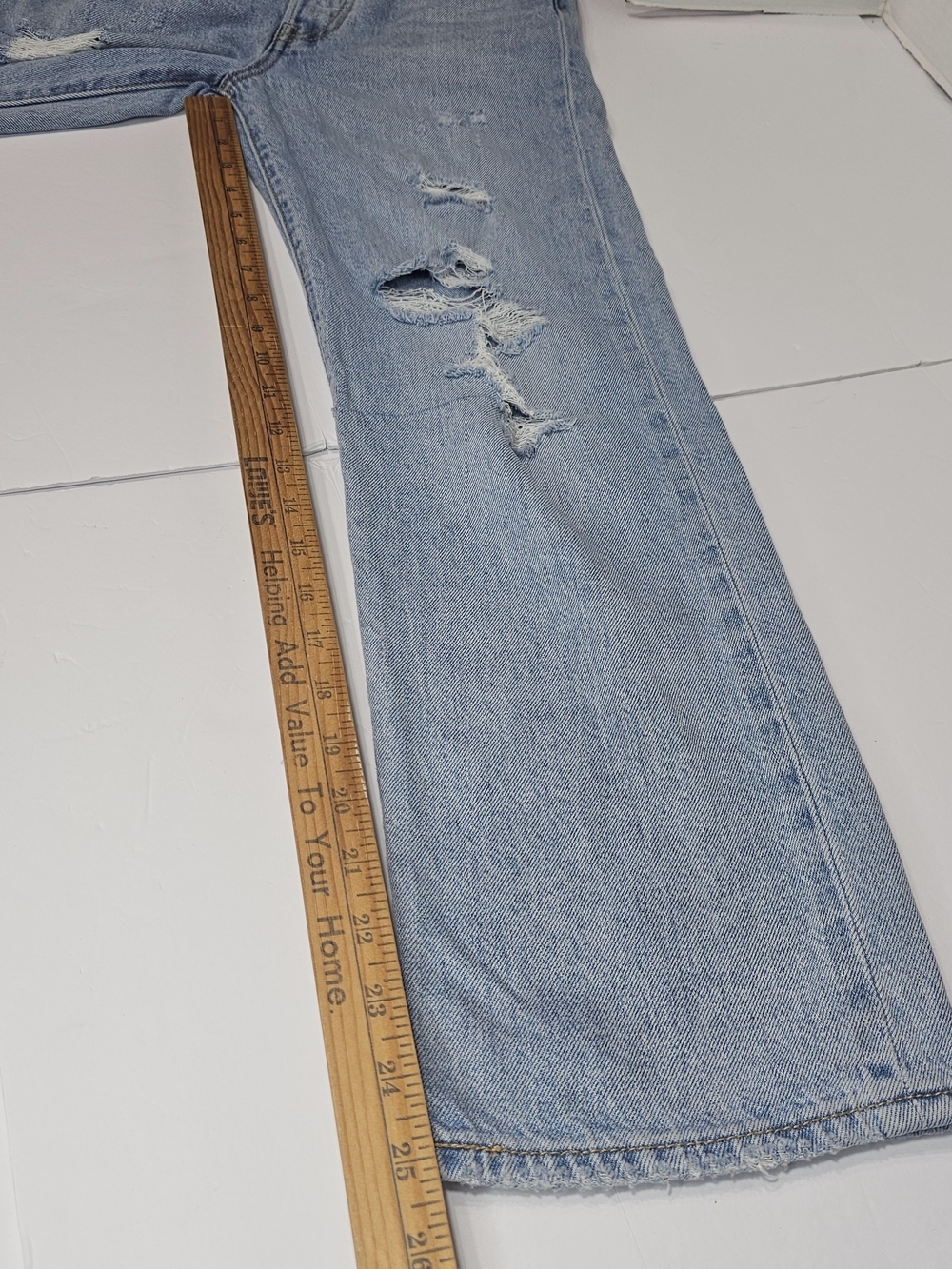 Levi's Premium Ribcage Straight Ankle Jeans Womens 24 Light Wash High Rise Retro - Picture 10 of 16